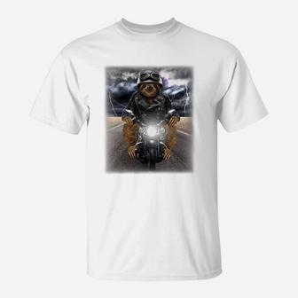 Biker Sloth Cruising On Motorcycle In Highway Shirt T-Shirt - Thegiftio UK