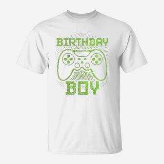 Birthday Boy Video Game Controller Birthday Gamer Gift Boys T-Shirt | Crazezy UK