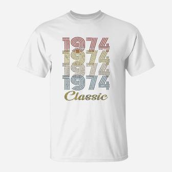 Birthday Gift Retro Birthday 1974 Classic T-Shirt | Crazezy
