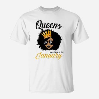 Birthday Queens January Shirts For Women African American Sweatshirt T-Shirt | Crazezy