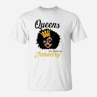 Birthday Queens January Shirts For Women African American T-Shirt | Crazezy