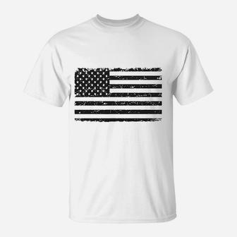 Black American Flag T-Shirt | Crazezy