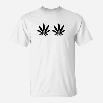Black Bra 420 Leaves Stoner Girl Gift T-Shirt | Crazezy CA