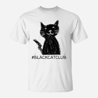 Black Cat Club Gifts For Cat Lovers Cute Graphic Tees T-Shirt | Crazezy DE
