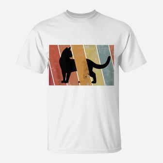 Black Cat Vintage Retro Style - Cats Lover Gift Zip Hoodie T-Shirt | Crazezy CA