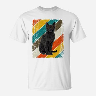 Black Cat Yellow Eyes Vintage Black Cat Lover Retro Cats Sweatshirt T-Shirt | Crazezy