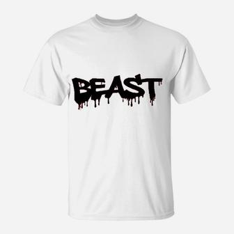 Black Dripping Beast T-Shirt | Crazezy