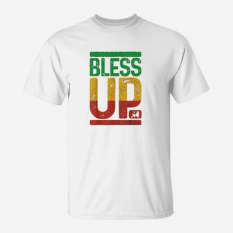 Bless Up Reggae Music Rastafari Lion Of Judah Rasta Gift T-Shirt - Thegiftio UK