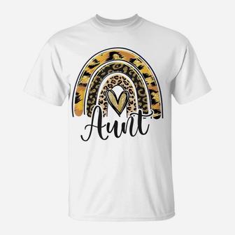 Blessed Aunt Funny Leopard Boho Rainbow Aunt Life T-Shirt | Crazezy