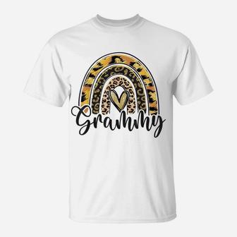 Blessed Grammy Funny Leopard Boho Rainbow Grammy Life T-Shirt | Crazezy