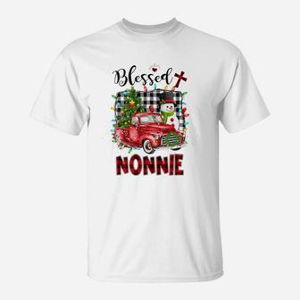 Blessed Nonnie Christmas Snowman - Grandma Gift T-Shirt | Crazezy CA