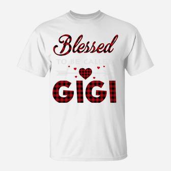 Blessed To Be Called Gigi-Buffalo Plaid Grandma Christmas T-Shirt | Crazezy UK