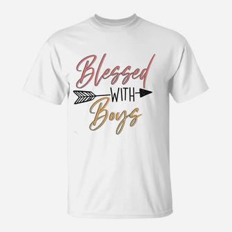 Blessed With Boys Mom Of Boys T-Shirt - Thegiftio UK