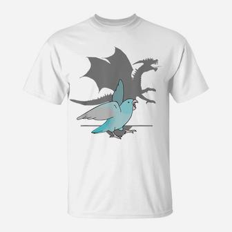 Blue Pacific Parrotlet With Dragon Shadow Birb Memes Parrot T-Shirt | Crazezy UK
