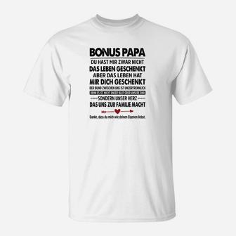 Bonus Papa Liebe & Dankbarkeit T-Shirt, Herren Geschenk - Seseable