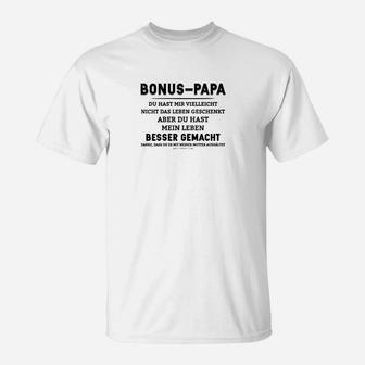 Bonus Papa Spruch Herren T-Shirt – Geschenkidee für Stiefvater - Seseable