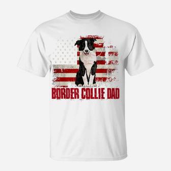 Border Collie Dad American Flag 4Th Of July Dog Lovers T-Shirt | Crazezy DE