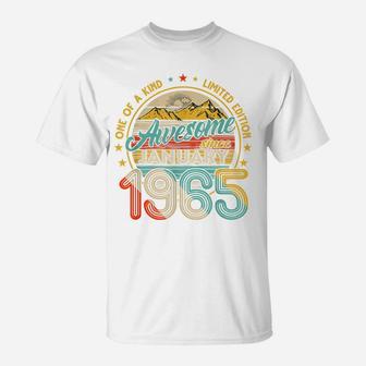 Born In January 1965 56Th Birthday Gift Retro 56 Years Old T-Shirt | Crazezy UK
