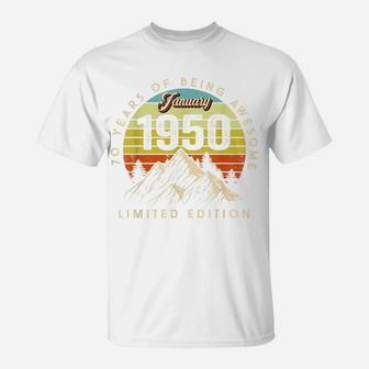 Born January 1950 Birthday Gift Made In 1950 70 Years Old T-Shirt | Crazezy