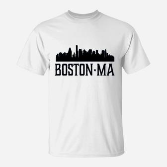 Boston Massachusetts Skyline City T-Shirt | Crazezy CA