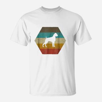 Boxer Dog Retro Vintage 70S Silhouette Breed Gift T-Shirt | Crazezy