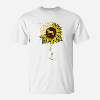 Boxer Mom Sunflower Boxer Dog Gifts Dog Mom Mama T-Shirt | Crazezy