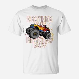 Brother Of The Birthday Boy Monster Truck Boys Party T-Shirt | Crazezy UK