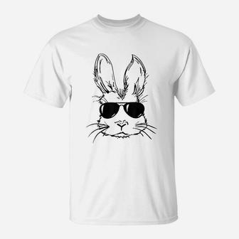 Bunny Face With Sunglasses T-Shirt | Crazezy