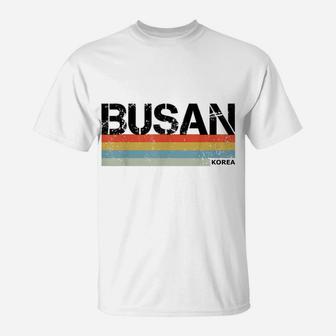 Busan Retro Vintage Stripes T Shirt, Korean Souvenir & Gift T-Shirt | Crazezy DE