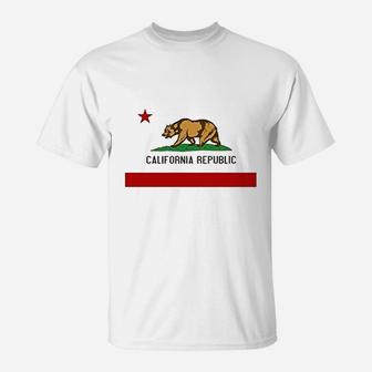 California Republic Calexit Flag White M Graphic T-Shirt | Crazezy