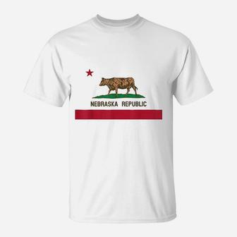 California Style Nebraska State Flag T-Shirt | Crazezy