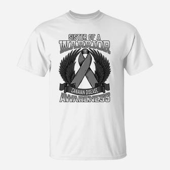 Canavan Disease Family Awareness Sister Wings Support Ribbon T-Shirt | Crazezy