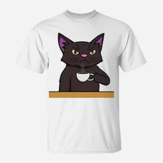 Cat Coffee Because Murder Is Wrong Gift For Coffee Lovers T-Shirt | Crazezy DE