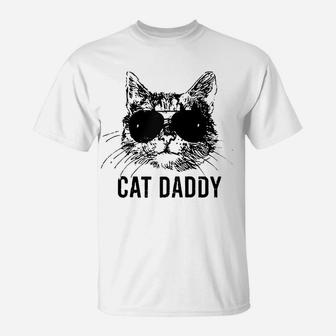 Cat Daddy Funny Cats Lover Black Cat Dad Fathers Day Vintage Raglan Baseball Tee T-Shirt | Crazezy