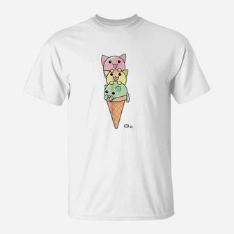 Cat Ice Cream Cone Funny Kawaii Kitten T-Shirt | Crazezy AU