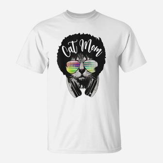 Cat Mom Dj Music Funny Cat Lovers Mother's Day Women Tees T-Shirt | Crazezy DE