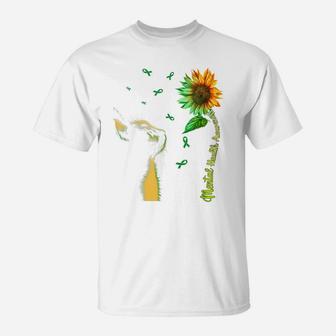 Cat Sunflower Mental Health Awareness T-Shirt | Crazezy DE
