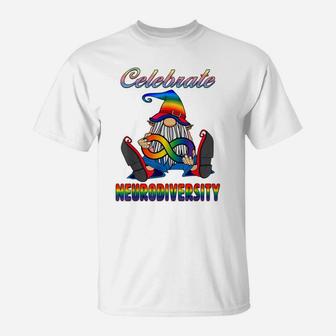 Celebrate Neurodiversity Autism Adhd Awareness Gnome Womens T-Shirt | Crazezy