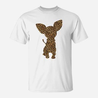 Chihuahua Leopard Print Dog Pup Animal Lover Women Gift T-Shirt | Crazezy
