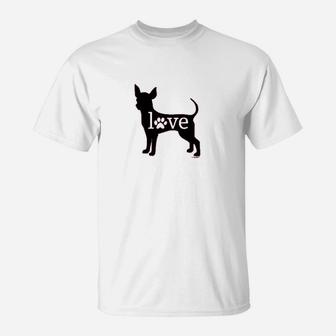 Chihuahua Love Dog Paw Prints T-Shirt | Crazezy UK