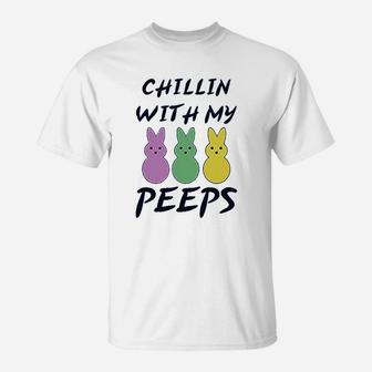 Chillin With My Peps Bunny Funny Easter T-Shirt | Crazezy DE