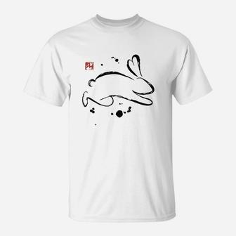 Chinese Zodiac Rabbit Sumi-e T-Shirt - Thegiftio UK