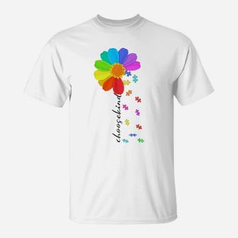 Choose Kind Autism Awareness Daisy Flower Costume Puzzle T-Shirt | Crazezy UK