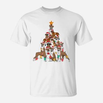 Christmas Dog Boxer Tree Holiday Gifts Dog Lover Funny Xmas Sweatshirt T-Shirt | Crazezy AU