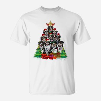 Christmas Pajama Bernese Mountain Tree Xmas For Dog Dad Mom T-Shirt | Crazezy DE