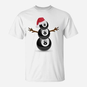 Christmas Summer Billiard Snowman Party Gift Sweatshirt T-Shirt | Crazezy