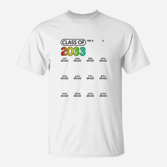 Class Of 2033 Graduate Perk 12Th Grade Space For Checkmarks T-Shirt | Crazezy