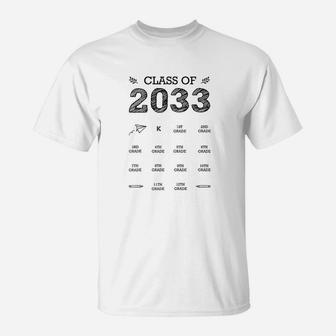 Class Of 2033 Graduation Handprints Grow With Me T-Shirt | Crazezy DE