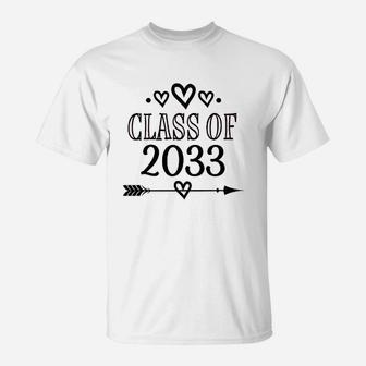 Class Of 2033 School Class Graduation T-Shirt | Crazezy
