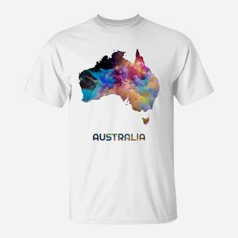Colorful Australia Map January Cool Gifts Funny Gifts Idea T-Shirt - Seseable